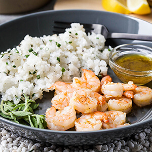 Garlic Shrimp with Herbed Rice