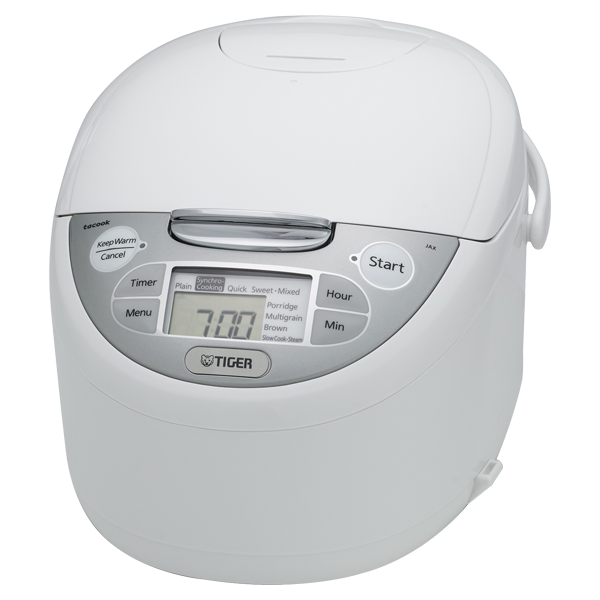 JAX-R Series White Micom Rice Cooker With Tacook Cooking Plate