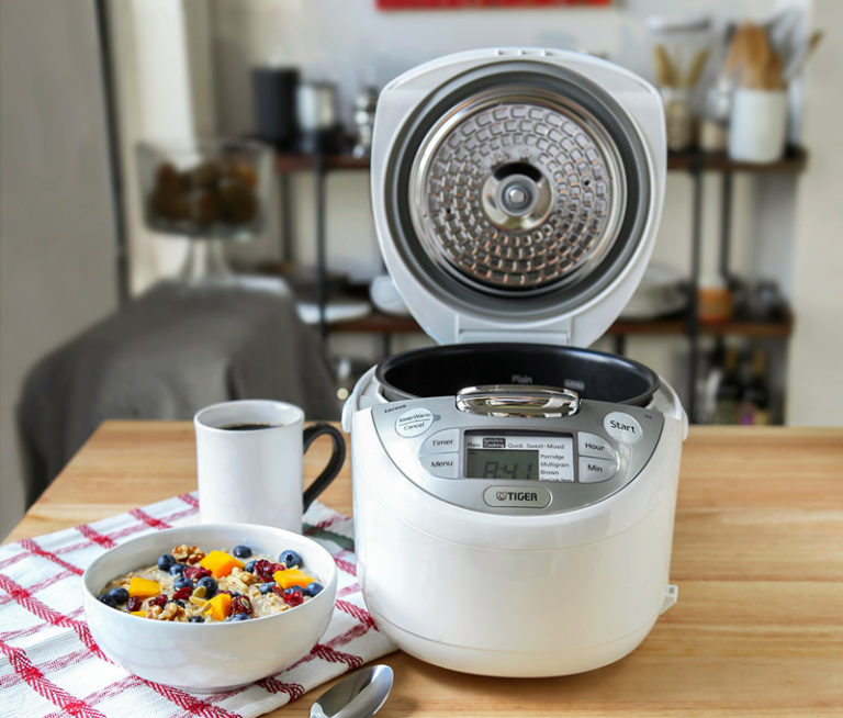 JAX-R Series White Micom Rice Cooker with tacook Cooking Plate - TIGER ...
