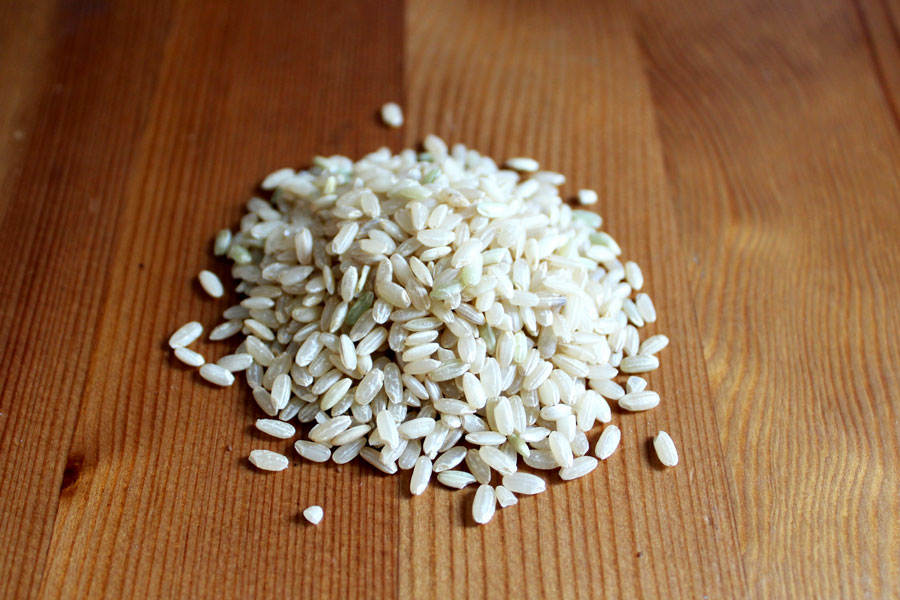 Japanese brown rice grains