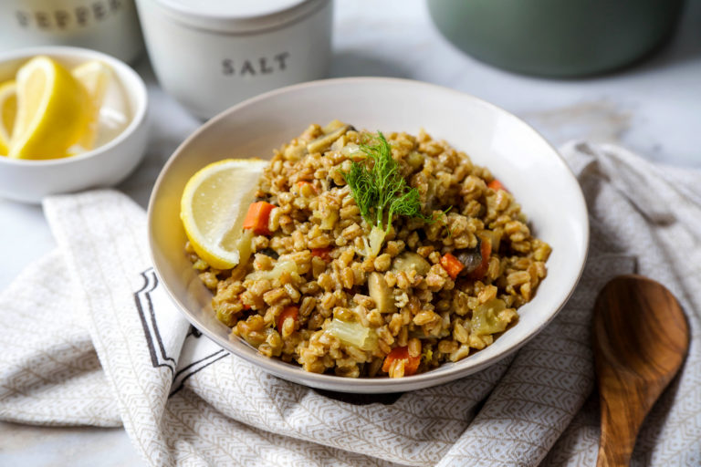 Mushroom and Fennel Farro Risotto TIGER CORPORATION U.S.A. Rice