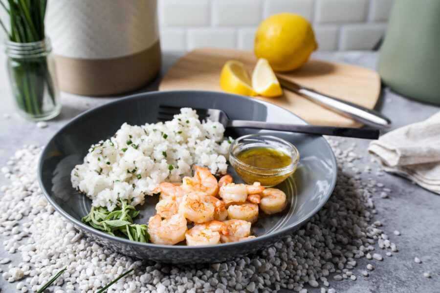 Garlic Shrimp with Herbed Rice