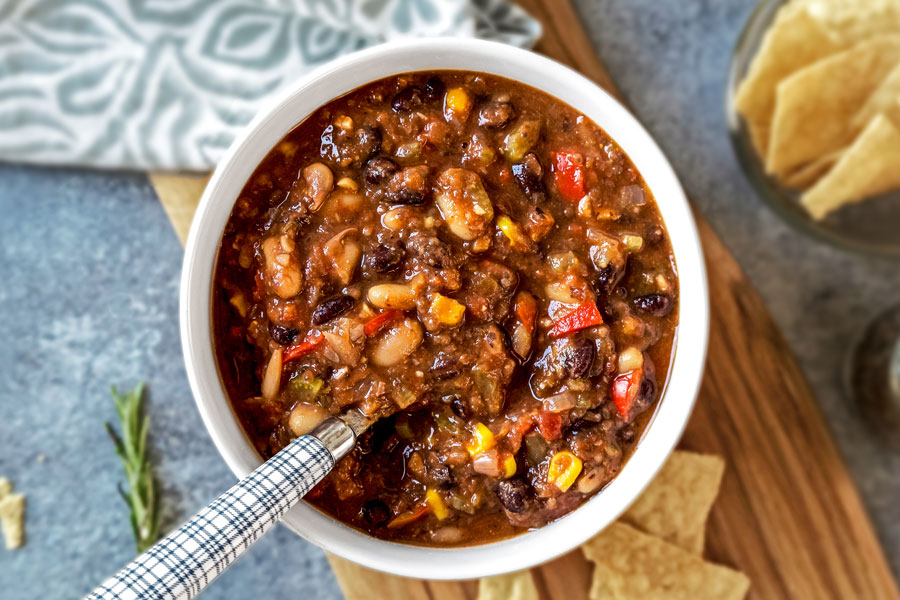 Rice cooker / slow cooker vegetarian chili
