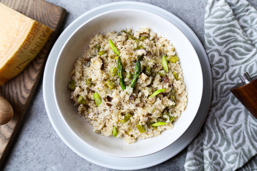 rice cooker mushroom asparagus risotto